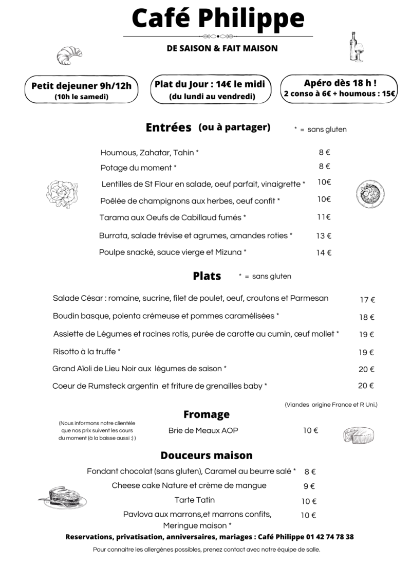 Menus Cafe Philippe(1)